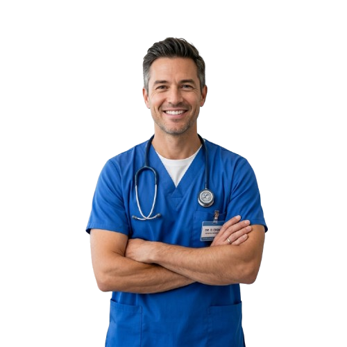 Smiling Doctor Scrubs cutout